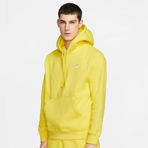Nike Sportswear Club Fleece Pullover Hoodie-Opti Yellow/Opti Yellow/White